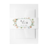 Earthy Blooms White Green Oval Monogram Weddenscha Uitnodigingen Wikkel (Voorkant Voorbeeld)