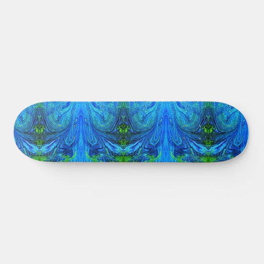 Earthy Blue Green Abstract skateboard (Horizontaal)