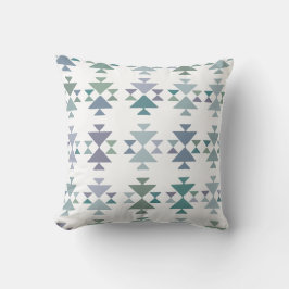 Earthy Blue Green Geometric Driangle Aztec Pattern Kussen