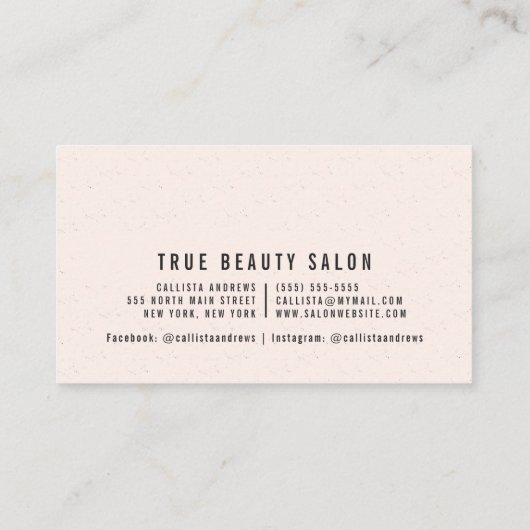 Earthy Bohemian Black Hair Girl Haarstylist Salon Visitekaartje (Achterkant)