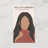 Earthy Bohemian Black Hair Girl Haarstylist Salon Visitekaartje (Voorkant)
