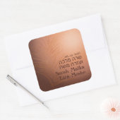 Earthy Bohemian Bronze Jewish Chuppah Hebrew Vierkante Sticker (Envelop)