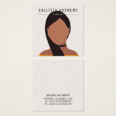 Earthy Bohemian Long Brown Girl Woordbeeldscherm Vierkante Visitekaartjes (Voorkant /achterkant)