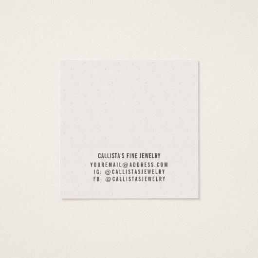 Earthy Bohemian Long Brown Girl Woordbeeldscherm Vierkante Visitekaartjes (Achterkant)