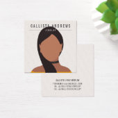 Earthy Bohemian Long Brown Girl Woordbeeldscherm Vierkante Visitekaartjes (Bureau)