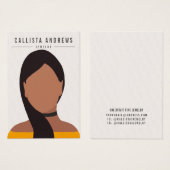 Earthy Bohemian Long Brown Girl Woordbeeldscherm Visitekaartje (Voorkant /achterkant)