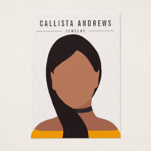 Earthy Bohemian Long Brown Girl Woordbeeldscherm Visitekaartje