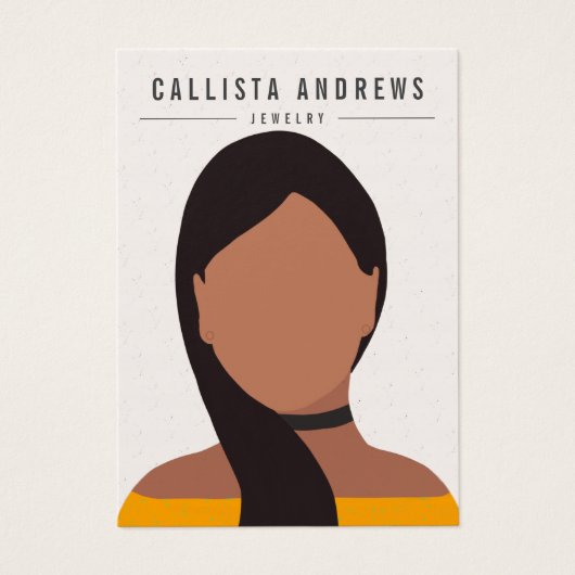 Earthy Bohemian Long Brown Girl Woordbeeldscherm Visitekaartje (Voorkant)