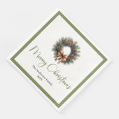 Earthy Bohemian Simple Christmas Wreath Party   Servet (Hoek)