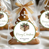 Earthy Bohemian Watercolor Christmas Favor Sticker