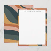 Earthy Boho Abstract Lines Terracotta Personalized Notitiekaartje (Voorkant / Achterkant)