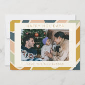 Earthy Boho Abstract Swirl Pastel Aangepaste foto Feestdagenkaart (Voorkant)