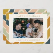 Earthy Boho Abstract Swirl Pastel Aangepaste foto Feestdagenkaart (Voorkant / Achterkant)