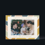 Earthy Boho Abstract Swirl Pastel Aangepaste foto Feestdagenkaart<br><div class="desc">Earthy Boho Abstracte Wavy Swirl Lines in Pastels Custom Photo Holiday Kaart</div>