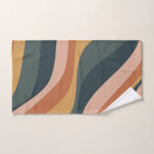 Earthy Boho Abstract Wavy Swirl Lines Terracotta Bad Handdoek (Handdoek)