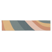 Earthy Boho Abstract Wavy Swirl Lines Terracotta Korte Tafelloper (Horizontaal)