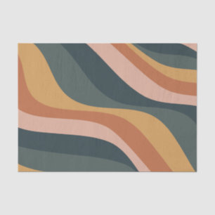 Earthy Boho Abstract Wavy Swirl Lines Terracotta Tissuepapier