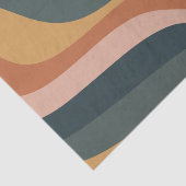 Earthy Boho Abstract Wavy Swirl Lines Terracotta Tissuepapier (Detail)