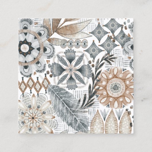 Earthy Boho Abstracte sieraden ontwerper Vierkante Visitekaartje (Achterkant)