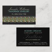 Earthy Boho Batik Jewelry: Zwarte Visitekaartjes (Voorkant / Achterkant)