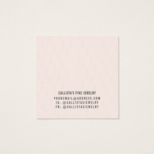 Earthy Boho Black Hair Girl-kaart Vierkante Visitekaartjes (Achterkant)