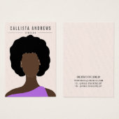 Earthy Boho Black Hair Girl-kaart Visitekaartje (Voorkant /achterkant)