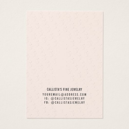 Earthy Boho Black Hair Girl-kaart Visitekaartje (Achterkant)