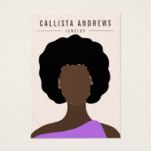 Earthy Boho Black Hair Girl-kaart Visitekaartje (Voorkant)