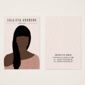 Earthy Boho Black Long Hair Girl Verzameling Visitekaartje (Voorkant /achterkant)