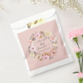 Earthy Boho Bloemen Blush Roze Baby Meisje Douche Bedankzakje (Gezegeld)