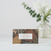 Earthy Boho Brown Zwart Vierkant Visitekaartje (Staand voorkant)