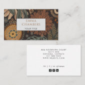 Earthy Boho Brown Zwart Vierkant Visitekaartje (Voorkant / Achterkant)