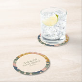 Earthy Boho Chic  Custom Vrijgezellenfeest Ronde Kartonnen Onderzetter (Insitu)