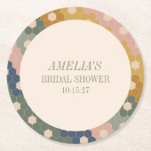 Earthy Boho Chic  Custom Vrijgezellenfeest Ronde Kartonnen Onderzetter (Voorkant)