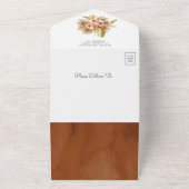 Earthy Boho Floral Arch Dried Palm Baby shower All In One Uitnodiging (Buitenkant)