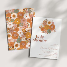 Earthy Boho Floral Schattig Eenvoudig Baby shower