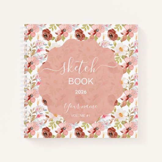 Earthy Boho Flowers Notitieboek (Voorkant)