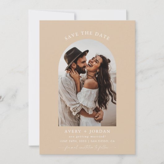 Earthy Boho foto Save the Dates Kards Kaart (Voorkant)