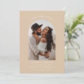 Earthy Boho foto Save the Dates Kards Kaart (Staand voorkant)