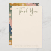 Earthy Boho Geometric Chic Modern Wedding Custom Bedankkaart (Voorkant / Achterkant)