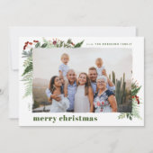 Earthy Boho Greenery Dry Brush Feestdagenkaart (Voorkant)