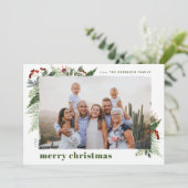 Earthy Boho Greenery Dry Brush Feestdagenkaart (Staand voorkant)