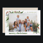 Earthy Boho Greenery Dry Brush Feestdagenkaart<br><div class="desc">Dit neutrale model van de boho stijl kenmerkt minimale wintergroen, met droog borsteleffect fotohouder en tekst in trending boho palette kleuren. Voeg een facultatief bericht op de rug toe of verander het backerontwerp (3 beschikbare opties). SNELLE TIP: Als u de kleur van de achtergrond/het patroon/de tekst wilt wijzigen om deze...</div>