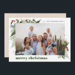 Earthy Boho Greenery Dry Brush Feestdagenkaart<br><div class="desc">Dit neutrale model van de boho stijl kenmerkt minimale wintergroen, met droog borsteleffect fotohouder en tekst in trending boho palette kleuren. Voeg een facultatief bericht op de rug toe of verander het backerontwerp (3 beschikbare opties). SNELLE TIP: Als u de kleur van de achtergrond/het patroon/de tekst wilt wijzigen om deze...</div>