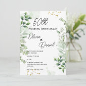 Earthy Boho Greenery Wedding Anniversary  Kaart (Staand voorkant)