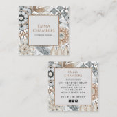 Earthy Boho Interieur Designer Vierkante Visitekaartje (Voorkant / Achterkant)