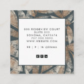 Earthy Boho Leaves Vierkante Visitekaartje (Achterkant)