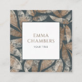 Earthy Boho Leaves Vierkante Visitekaartje (Voorkant)