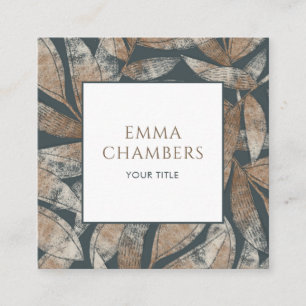 Earthy Boho Leaves Vierkante Visitekaartje