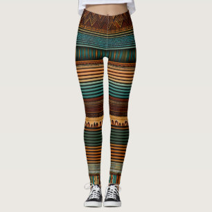 Earthy Boho Lines Leggings